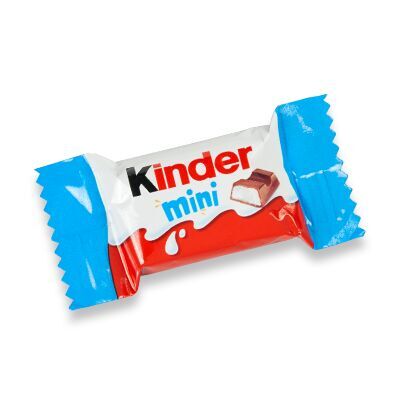 Een kleurrijke Kinder Mini chocolade in een verpakte hoes.