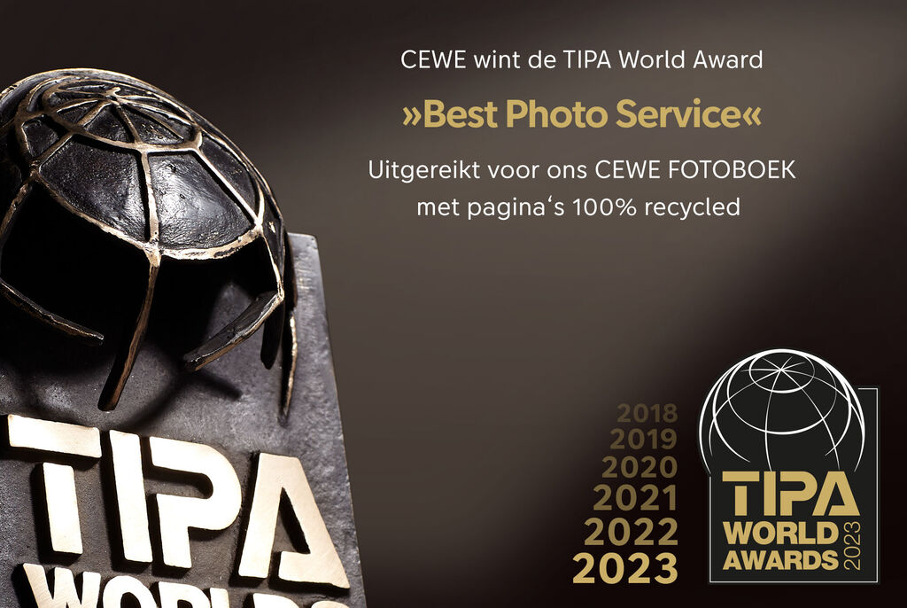 CEWE FOTOVOEK bekroond met de TIPA World Award 2023 als beste fotoservice.